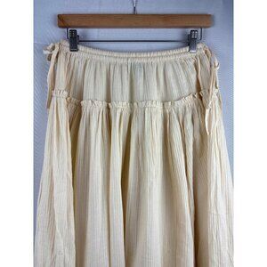 J.Crew Womens Tiered Skirt Size S Cream 100% Cotton Made In India